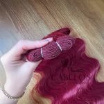 Cabelo Telado/Tecido Vermelho-Bug2 Ondulado Fibra Russa 60cm 200g - Imagem 4