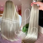 Cabelo Telado/Tecido Loiro Pérola Platinado Liso Fibra Russa Ultra Realista. 70cm 150g