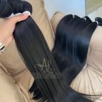 Cabelo Telado/Tecido Preto  Liso Fibra Russa 70cm 150g - Imagem 4