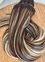 Kit Mega Hair 4 Telinhas TIC-TAC Loiro Mechado Liso Bio Luxo Prime. - Imagem 5