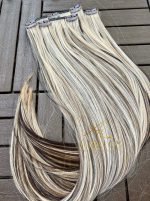 Kit Mega Hair 4 Telinhas TIC-TAC Loiro Mechado Liso Bio Luxo Prime. - Imagem 2