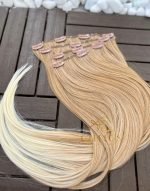 Kit Mega Hair 4 Telinhas TIC-TAC Loiro Pérola Ombre Hair Liso Bio Luxo Prime. - Imagem 2
