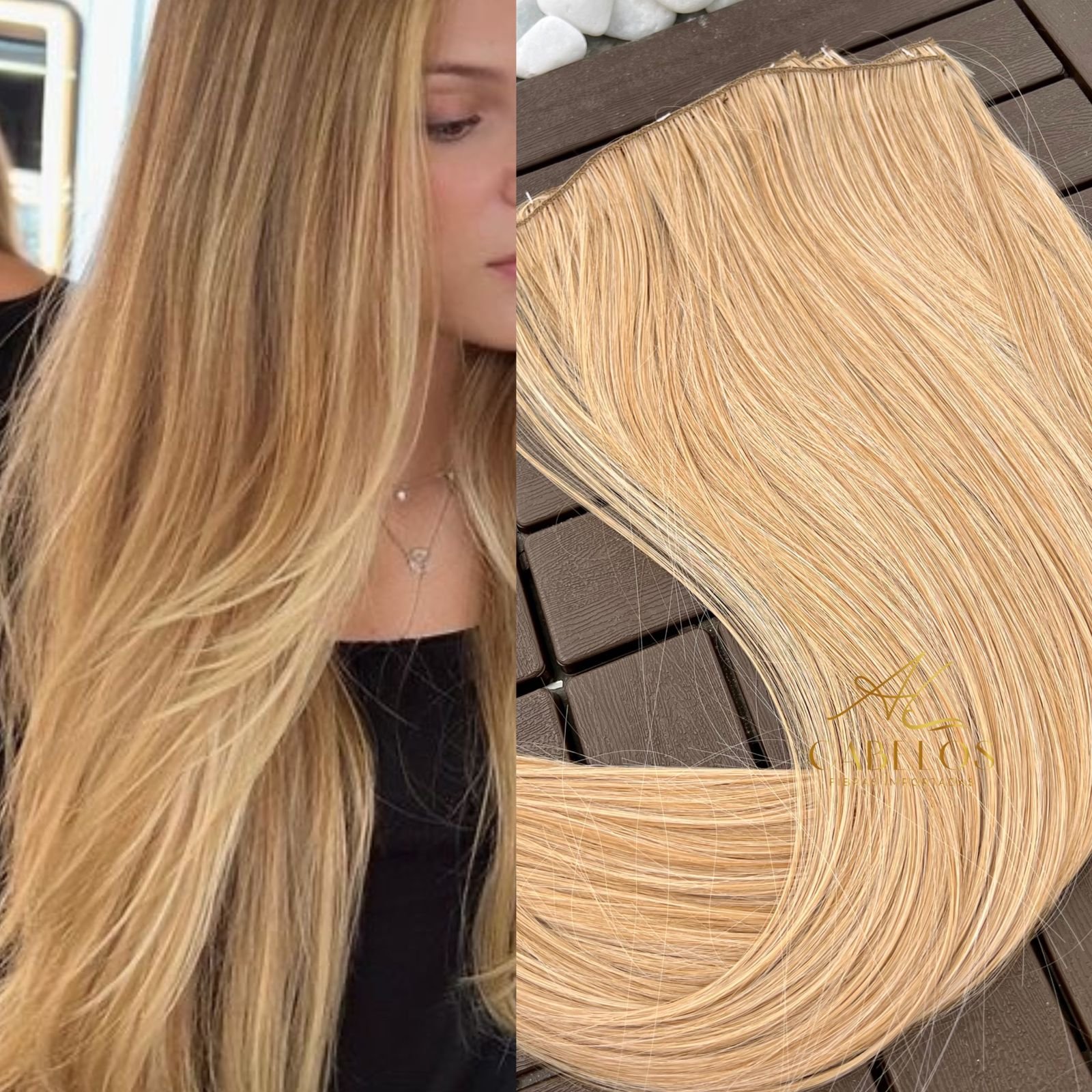 15298686688-whatsapp-image-2024-03-20-at-5-52-10-pm.jpeg Kit Mega Hair 4 Telinhas TIC-TAC Loiro Perolado Liso Bio Luxo Prime. - Imagem 1