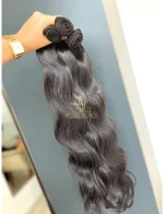 Cabelos Telado/Tecido Castanho Escuro Ondulado Fibra Russa 200g 60cm - Imagem 5