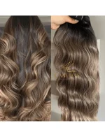 Cabelos Telado/Tecido Ombre Hair Mesclado Ondulado Fibra Russa 200g 60cm