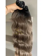 Cabelos Telado/Tecido Ombre Hair Mesclado Ondulado Fibra Russa 200g 60cm - Imagem 3