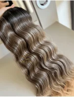 Cabelos Telado/Tecido Ombre Hair Mesclado Ondulado Fibra Russa 200g 60cm - Imagem 4