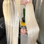 Cabelo Telado/Tecido Loiro Claro Liso Fibra Russa Ultra Realista 70cm 150g