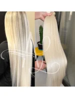 Cabelo Telado/Tecido Loiro Claro Liso Fibra Russa Ultra Realista 70cm 150g
