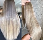 Cabelo Telado/Tecido Mesclado Claro Liso Fibra Russa 70cm 150g