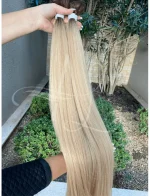 Cabelo Telado/Tecido Loiro Pérola #2 Liso Fibra Russa 80cm 200g - Imagem 2