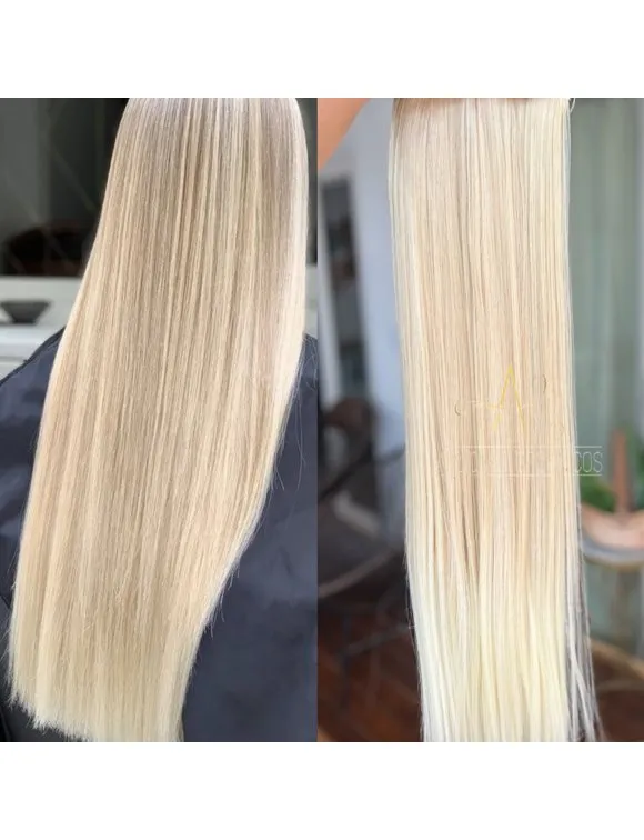 15310962808-6deee4c5-36e1-4b2a-ac9e-b61064f0dcbf-580x756-fill-ffffff.webp Mega Hair Tic-Tac Loiro Pérola Claro Liso Fibra Bio Luxo Prime. - Imagem 1