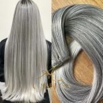 Cabelo Telado/Tecido Mesclado Acizentado T18-56C Liso Fibra Russa 70cm 150g