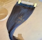 Mega Hair Tic-Tac + Fio Invisible Fibra Russa Cindy 50cm 120g- Castanho Escuro Natural - Imagem 3