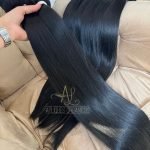 Cabelo Telado/Tecido Preto  Liso Fibra Russa 70cm 150g - Imagem 2
