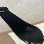 Cabelo Telado/Tecido Preto  Liso Fibra Russa 70cm 150g - Imagem 6