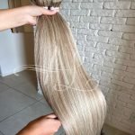 Cabelo Telado/Tecido Mesclado Claro Liso Fibra Russa 80cm 200g - Imagem 3