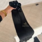 Cabelo Telado/Tecido Preto  Liso Fibra Russa 70cm 150g - Imagem 5