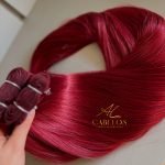 Cabelo Telado/Tecido Vermelho Liso Fibra Russa 70cm 150g - Imagem 2