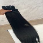 Cabelo Telado/Tecido Preto  Liso Fibra Russa 70cm 150g - Imagem 3