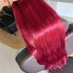 Cabelo Telado/Tecido Vermelho Liso Fibra Russa 70cm 150g - Imagem 3