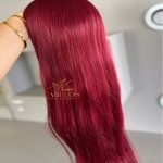 Cabelo Telado/Tecido Vermelho Liso Fibra Russa 70cm 150g - Imagem 4