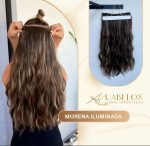 Mega Hair Tic-Tac + Fio Invisible Fibra Russa Suzan 50cm 120g- Morena Iluminada - Imagem 4