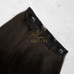 Mega Hair Tic-Tac + Fio Invisible Fibra Russa Cindy 50cm 120g- Castanho Escuro Natural - Imagem 5
