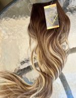 Mega Hair Tic-Tac + Fio Invisible Fibra Russa Suzan 50cm 120g- Mesclado Esumado 812H24 - Imagem 3