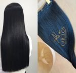 Mega Hair Tic-Tac + Fio Invisible Fibra Russa Cindy 50cm 120g- Preto