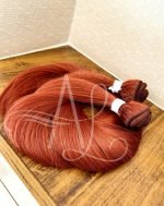 Cabelo Telado/Tecido Ruivo Laranjinha #1 Liso Fibra Russa Ultra Realista 70cm 150g - Imagem 4