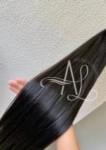 Cabelo Telado/Tecido Castanho Escuro Liso Fibra Russa 70cm 150g - Imagem 4