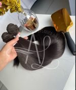 Cabelo Telado/Tecido Castanho Escuro Liso Fibra Russa 70cm 150g - Imagem 3