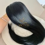 Cabelo Telado/Tecido Fibra Europeia Liso 75cm Preto - Imagem 3