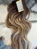 Mega Hair Tic-Tac + Fio Invisible Fibra Russa Suzan 50cm 120g- Mesclado Esumado 812H24 - Imagem 2