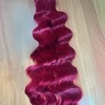 Cabelo Telado/Tecido Vermelho-Bug2 Ondulado Fibra Russa 60cm 200g - Imagem 3