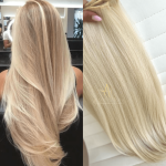 Mega Hair Tic-Tac 4pçs Fibra Russa Liso Loiro (1212/6130#)