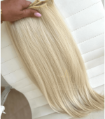 Mega Hair Tic-Tac 4pçs Fibra Russa Liso Loiro (1212/6130#) - Imagem 3