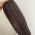 Mega Hair Tic-Tac 4pçs Fibra Russa Liso Morena Iluminada (OP427613#) - Imagem 5