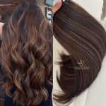 Mega Hair Tic-Tac 4pçs Fibra Russa Liso Morena Iluminada (OP43027#)