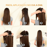 Mega Hair Tic-Tac 4pçs Fibra Russa Liso Loiro (1212/6130#) - Imagem 11