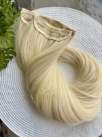 Mega Hair Tic-Tac 4pçs Fibra Russa Liso Loiro (1212/6130#) - Imagem 4