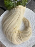 Mega Hair Tic-Tac 4pçs Fibra Russa Liso Loiro (1212/6130#) - Imagem 2