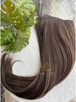 Mega Hair Tic-Tac 4pçs Fibra Russa Liso Morena Iluminada (OP427613#) - Imagem 3