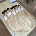 Cabelo Telado/Tecido Loiro Pérola Esfumado Liso Fibra Russa 70cm 150g - Imagem 3
