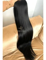 Aplique Rabo de Cavalo Preto Liso Fibra Russa. - Imagem 5