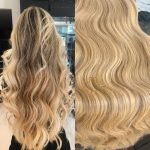 Cabelo Telado/Tecido Loiro Perolado Ondulado Fibra Russa Ultra Realista 60cm 200g