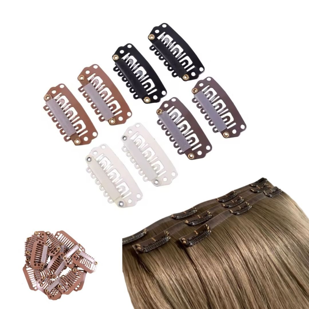 15303712697-whatsapp-image-2024-10-03-at-13-32-40.jpeg Presilhas Tic Tac Para Aplicação De Alongamento Mega Hair Varias Cores- Kit - Imagem 1