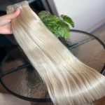 Cabelo Telado/Tecido Loiro Perolado Claro Liso Fibra Russa 70cm 150g - Imagem 3