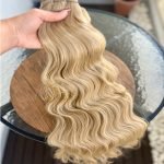 Cabelo Telado/Tecido Loiro Perolado Ondulado Fibra Russa Ultra Realista 60cm 200g - Imagem 5